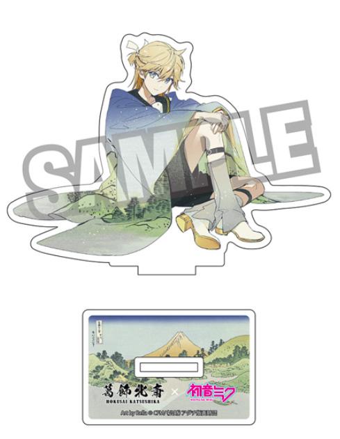【Pre-order】Hokusai Katsushika x Hatsune Miku - Kagamine Len Die-cut Acrylic Stand (by Rella; Reflection in Lake at Misaka in Kai Province)