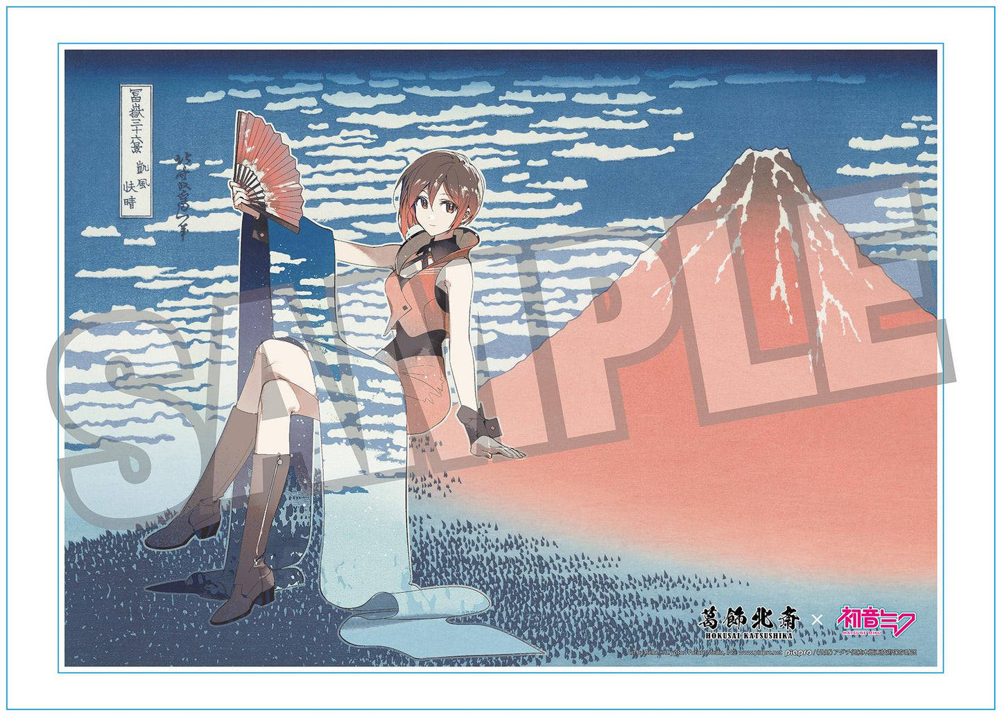 【Pre-order】Hokusai Katsushika x Hatsune Miku - MEIKO A3 Acrylic Panel (by Rella; with Serial Number; Fine Wind, Clear Morning)