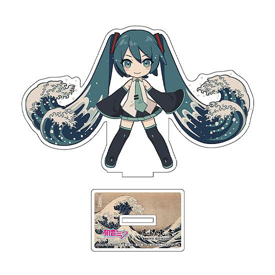 【Pre-order】Hokusai Katsushika x Hatsune Miku by iXima - Hatsune Miku Die-Cut Acrylic Stand (The Great Wave off Kanagawa (Mini Character Ver.) (Rerun))