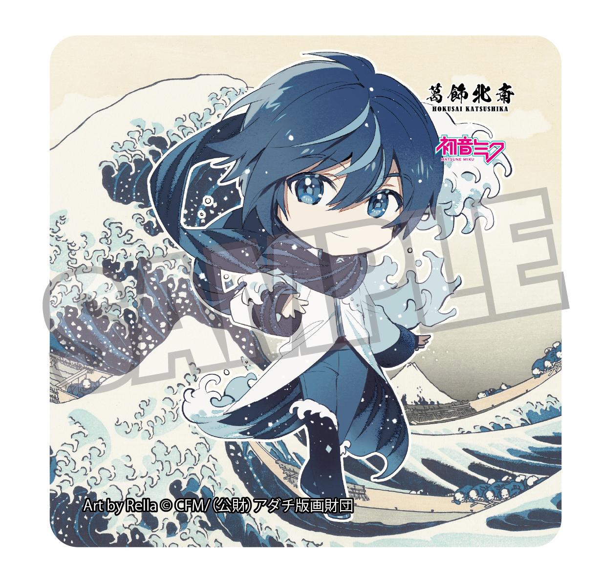 【Pre-order】Hokusai Katsushika x Hatsune Miku - KAITO Sticker (Rella; Mini Character; The Great Wave off Kanagawa)