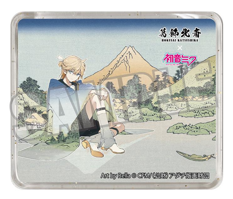 【Pre-order】Hokusai Katsushika x Hatsune Miku - Kagamine Len 3D Magnet (by Rella; Reflection in Lake at Misaka in Kai Province)