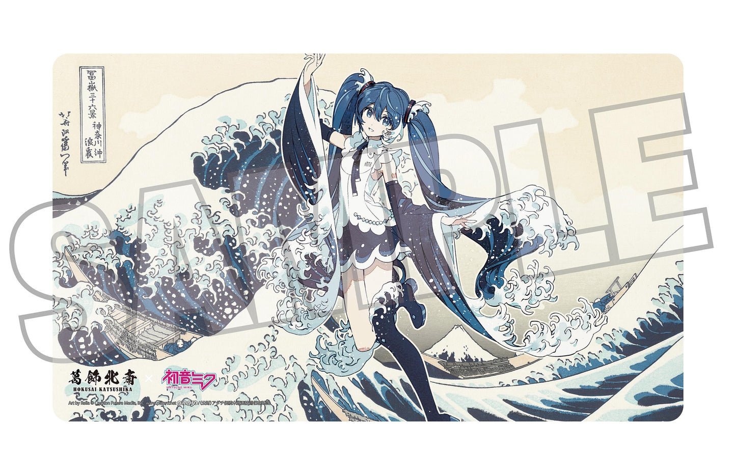 【Pre-order】Hokusai Katsushika x Hatsune Miku - Hatsune Miku Desk Mat (by Rella; The Great Wave off Kanagawa)