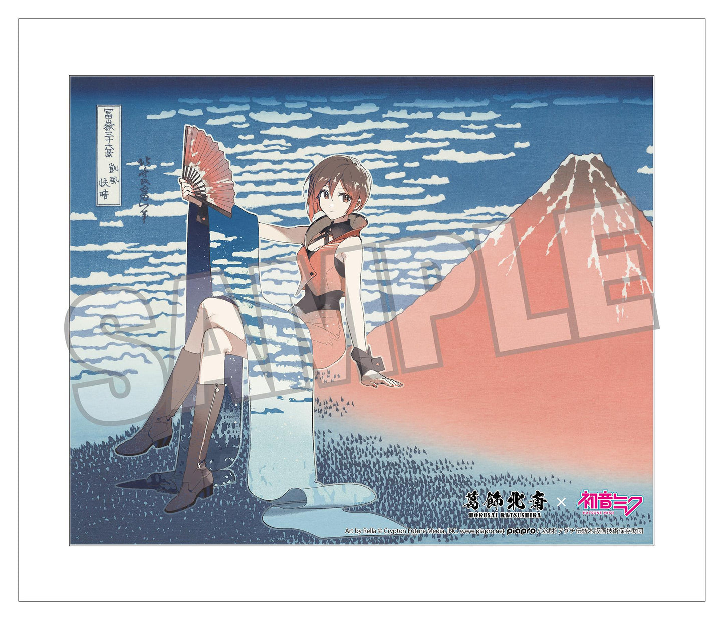 【Pre-order】Hokusai Katsushika x Hatsune Miku - MEIKO Canvas Art (by Rella; Fine Wind, Clear Morning)