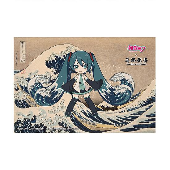 【Pre-order】Hokusai Katsushika x Hatsune Miku by iXima - Hatsune Miku Postcard (The Great Wave off Kanagawa (Mini Character Ver.) (Rerun))