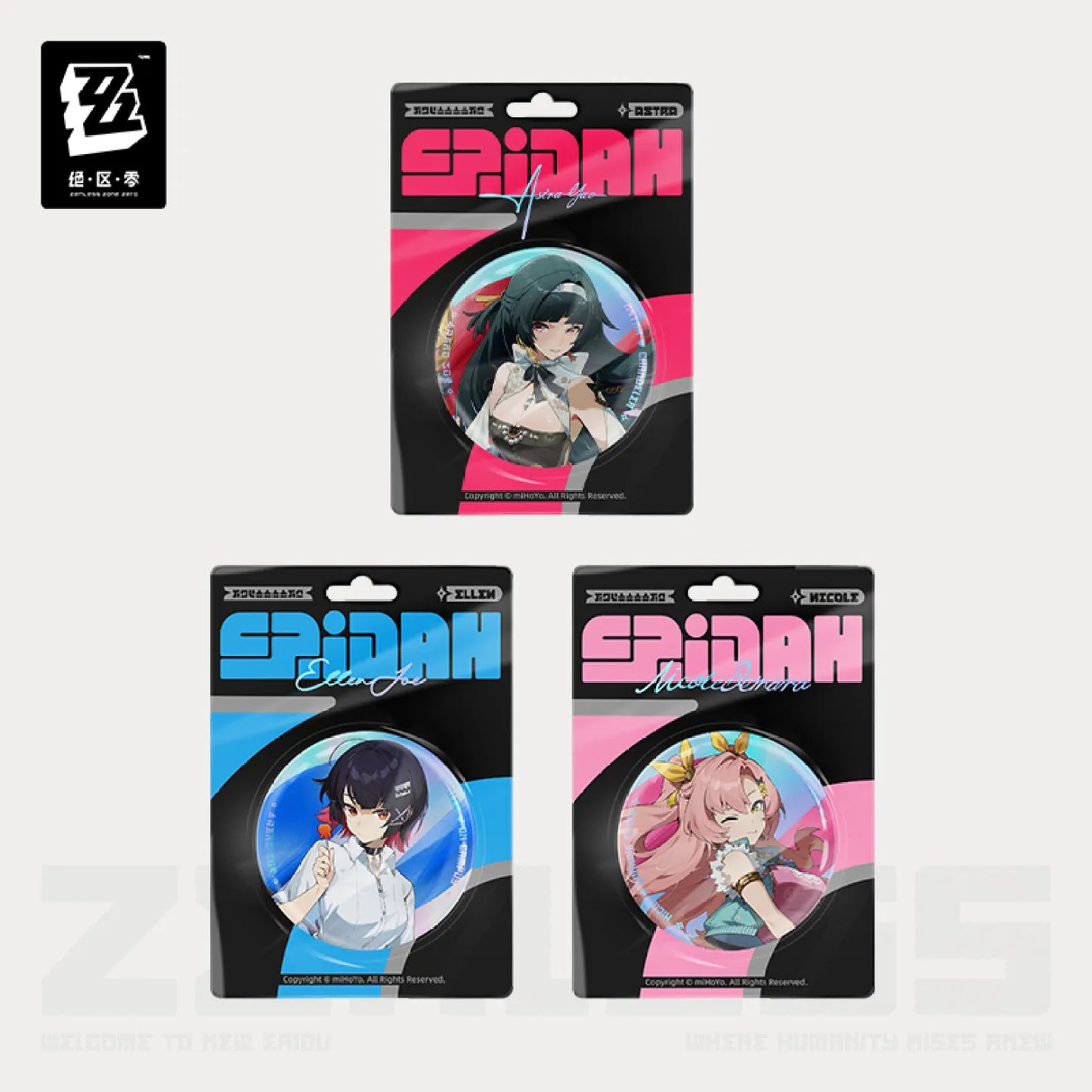 【Pre-Order】Zenless Zone Zero - New Eridu Fashion Series Tinplate Badge: Astra Yao / Ellen / Nicole