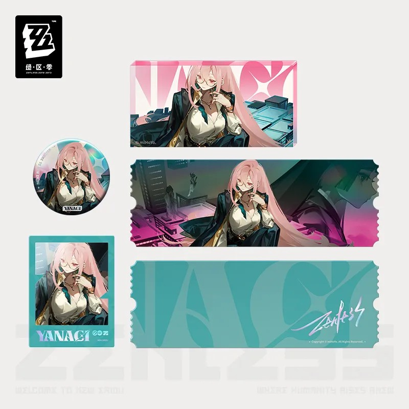 Zenless Zone Zero - Frequencies Visuals Series Tsukishiro Yanagi Badge/Acrylic Block/Laser Ticket Set