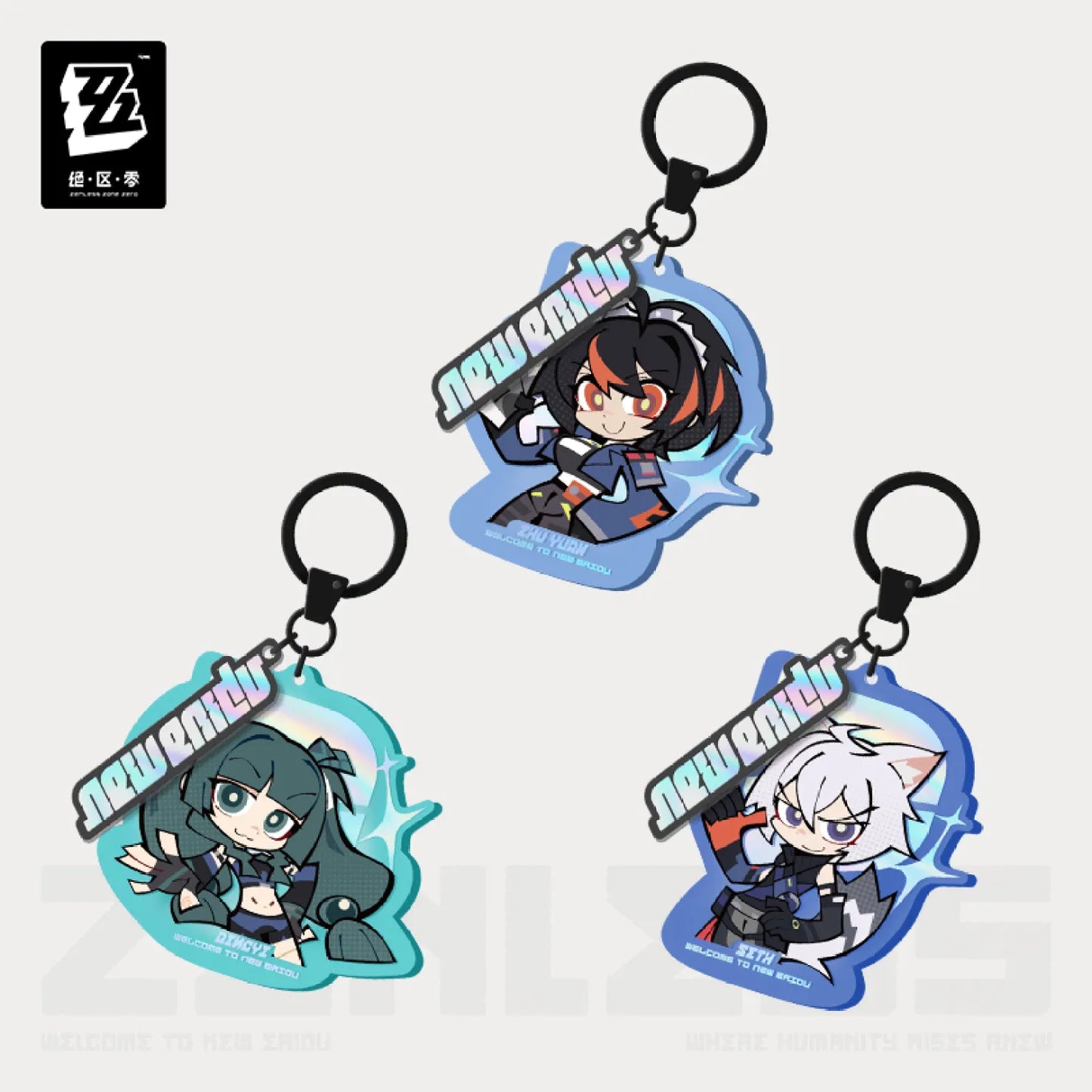 【Pre-Order】Zenless Zone Zero - New Eridu Series Chibi Acrylic Keychain: Criminal Investigation Special Response Team