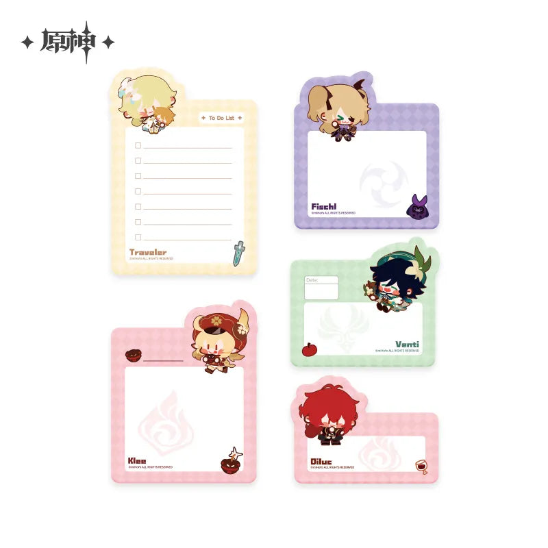 Genshin Impact - Chibi Character Sticky Notes