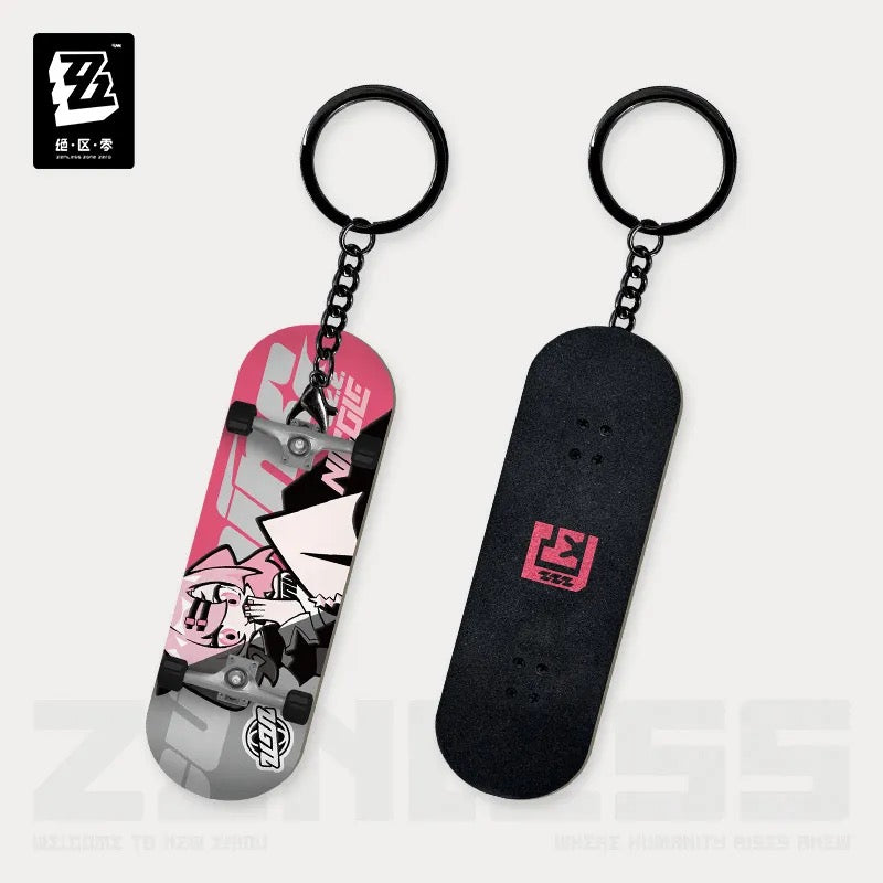 Zenless Zone Zero - New Eridu Series Chibi Finger Skateboard Keychain : Cunning Hares