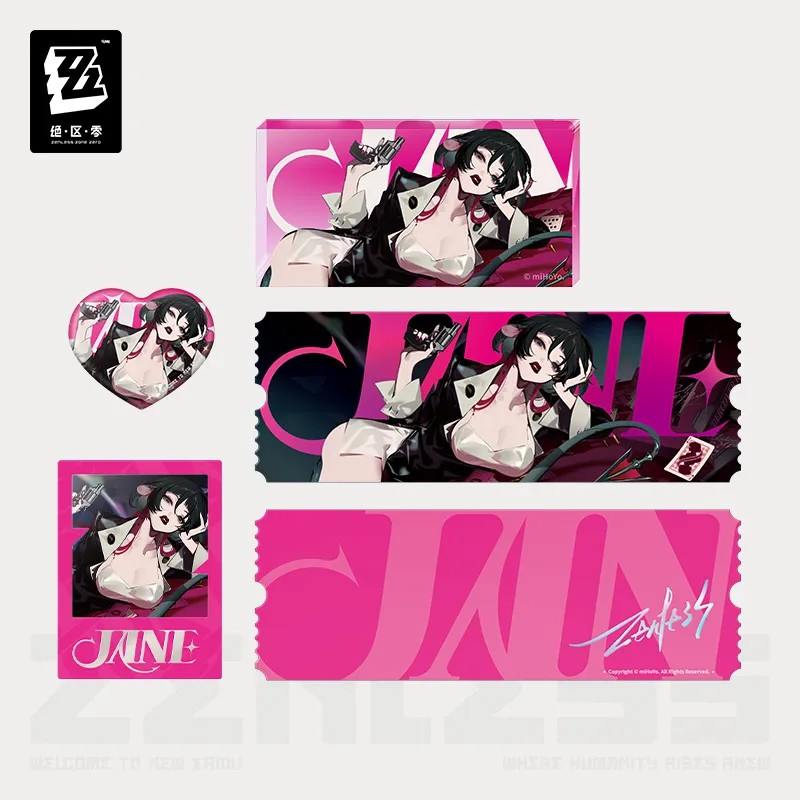 Zenless Zone Zero - Frequencies Visuals Series Jane Doe Badge/Acrylic Block/Laser Ticket Set