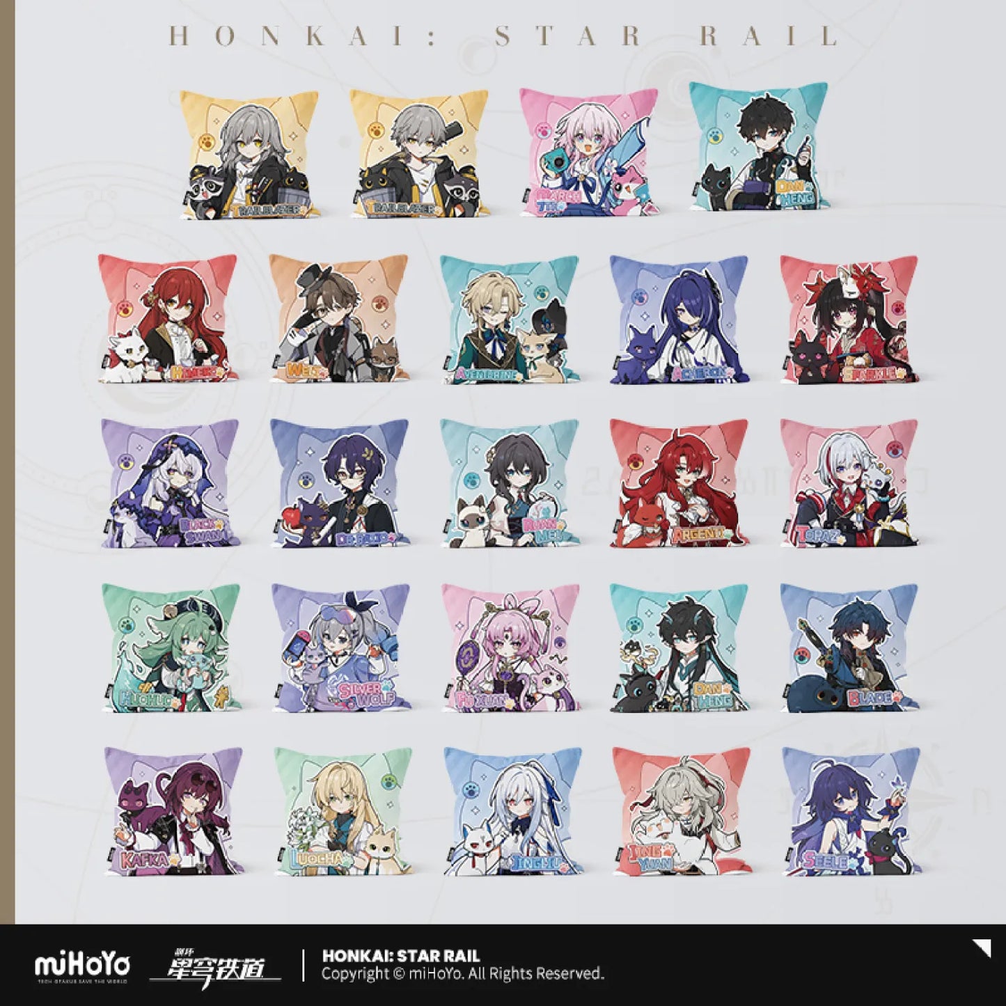 Honkai: Star Rail - Little Cat Series Collection Card Square pillow