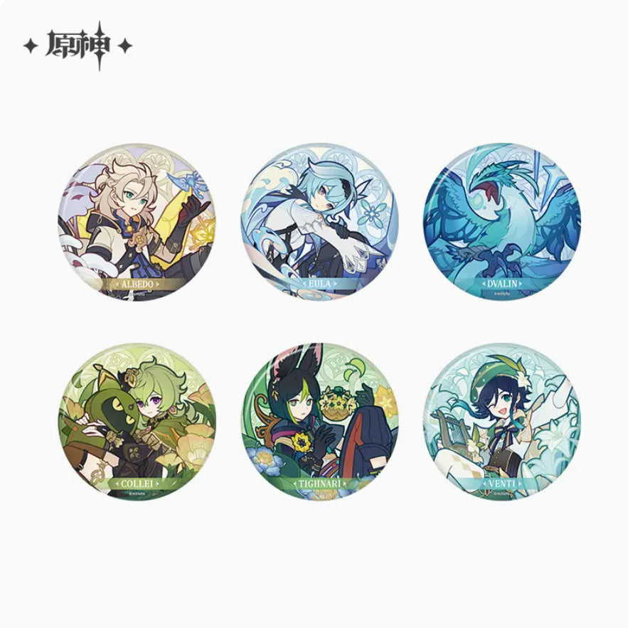 Genshin Impact Windblume's Breath Theme Badges