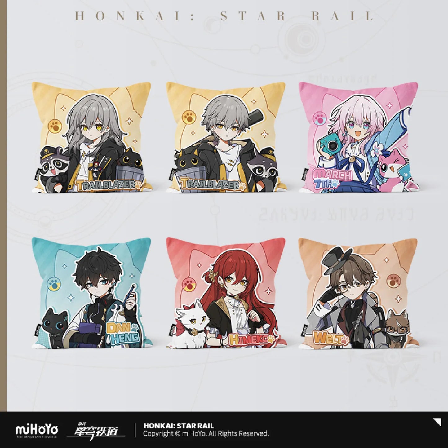 Honkai: Star Rail - Little Cat Series Collection Card Square pillow