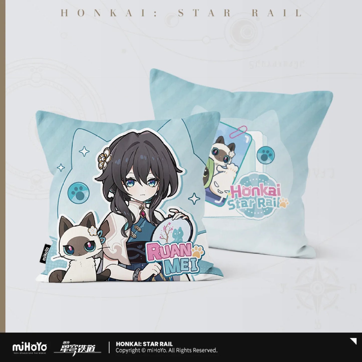 Honkai: Star Rail - Little Cat Series Collection Card Square pillow