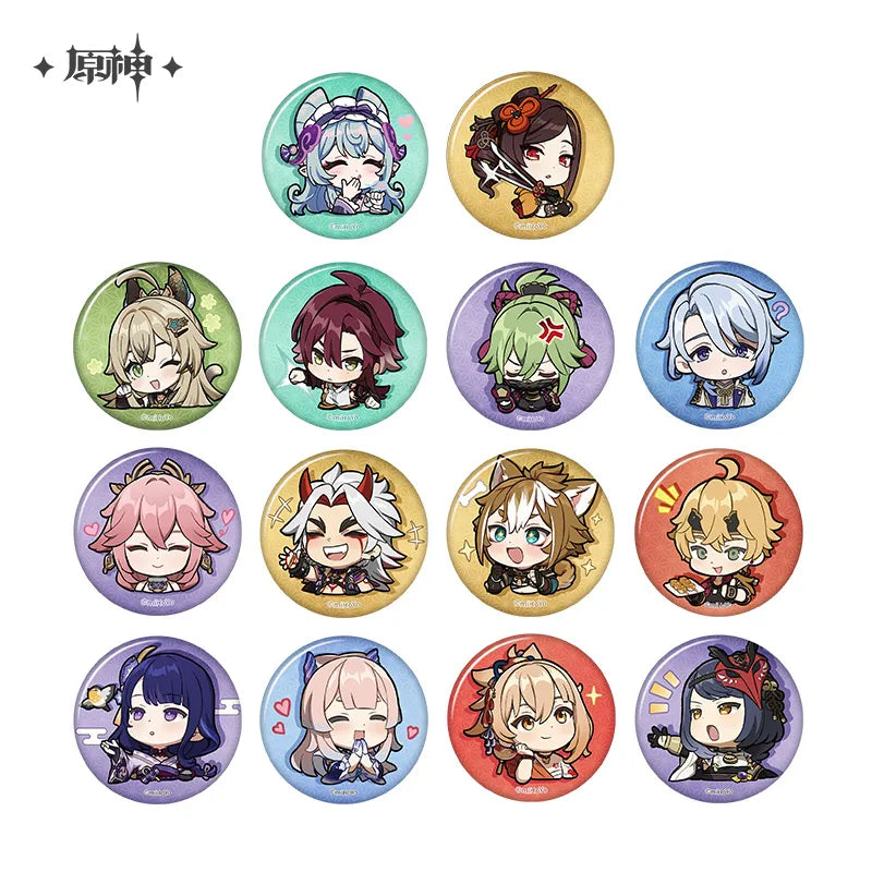 Genshin Impact Inazuma Chibi Emoji Character Badges Ver2