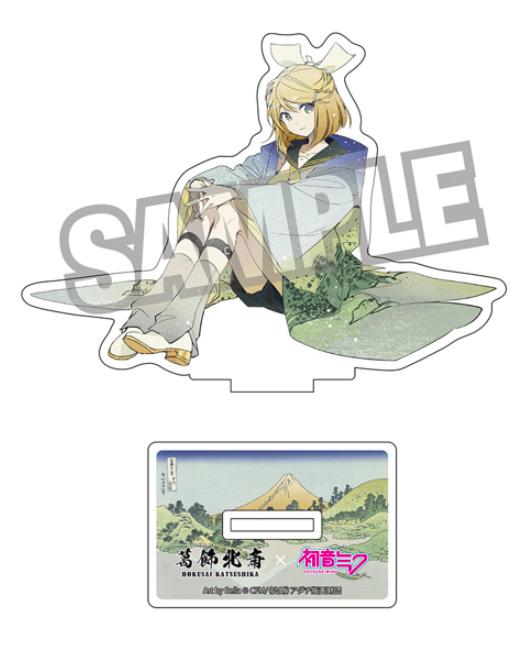 【Pre-order】Hokusai Katsushika x Hatsune Miku - Kagamine Rin Die-cut Acrylic Stand (by Rella, Reflection in Lake at Misaka in Kai Province)