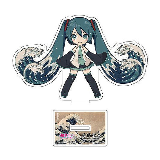 【Pre-order】Hokusai Katsushika x Hatsune Miku by iXima - Hatsune Miku Die-Cut Acrylic Stand (The Great Wave off Kanagawa (Mini Character Ver.) (Rerun))