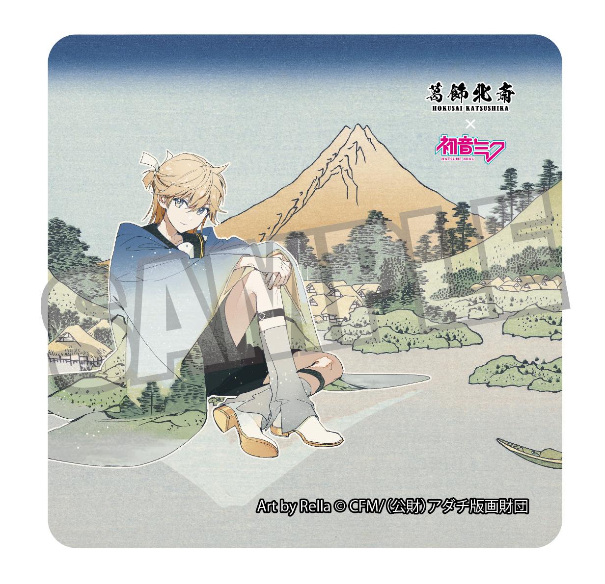 【Pre-order】Hokusai Katsushika x Hatsune Miku - Kagamine Len Sticker (Rella, Reflection in Lake at Misaka in Kai Province)