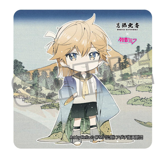 【Pre-order】Hokusai Katsushika x Hatsune Miku - Kagamine Len Sticker (Rella, Mini Character, Reflection in Lake at Misaka in Kai Province)