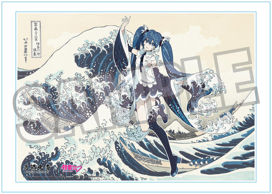 【Pre-order】Hokusai Katsushika x Hatsune Miku - Hatsune Miku Acrylic Panel (by Rella; A3; with Serial Number; The Great Wave off Kanagawa)