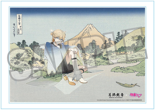 【Pre-order】Hokusai Katsushika x Hatsune Miku - Kagamine Len A3 Acrylic Panel (by Rella; with Serial Number; Reflection in Lake at Misaka in Kai Province)