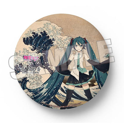 【Pre-order】Hokusai Katsushika x Hatsune Miku by iXima - Hatsune Miku Big Can Badge (The Great Wave off Kanagawa, Rerun)