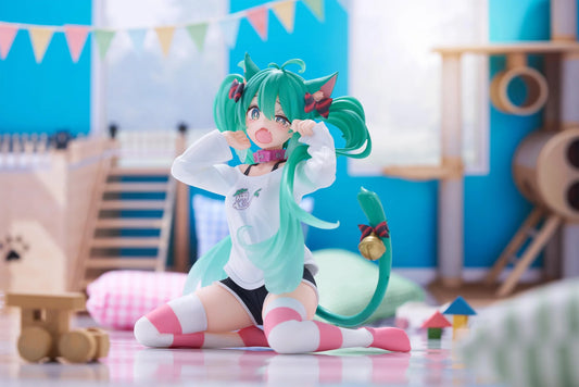 【Pre-Order】Hatsune Miku - Hatsune Miku Desktop Cute Figure (Cat Ear T-Shirt Ver.)