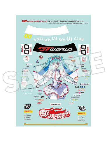【Pre-order】Hatsune Miku GT Project - Racing Miku Sticker Set (GSR Character Customization Series 052; SPA 2025 Ver.; 1/10 Scale)
