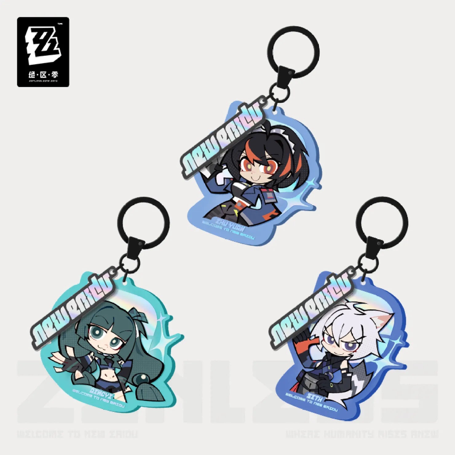 【Pre-Order】Zenless Zone Zero - New Eridu Series Chibi Acrylic Keychain: Criminal Investigation Special Response Team