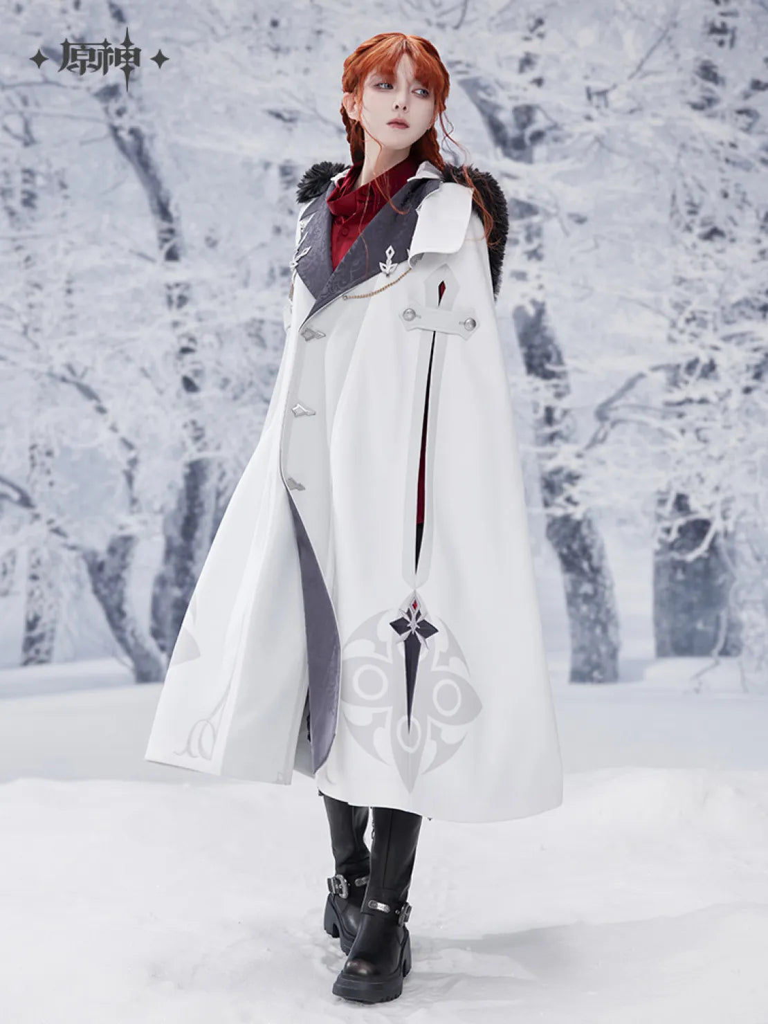 Genshin Impact - Frost And Flame Series Authentic Replica Harbinger Cloak (with Brooch)