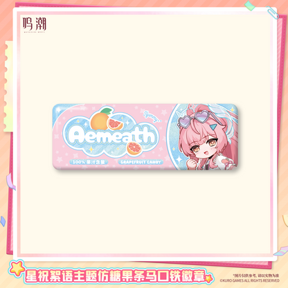 【Pre-Order】Wuthering Waves - Pastel Wishes Themed Candy-Stripe Tin Badge