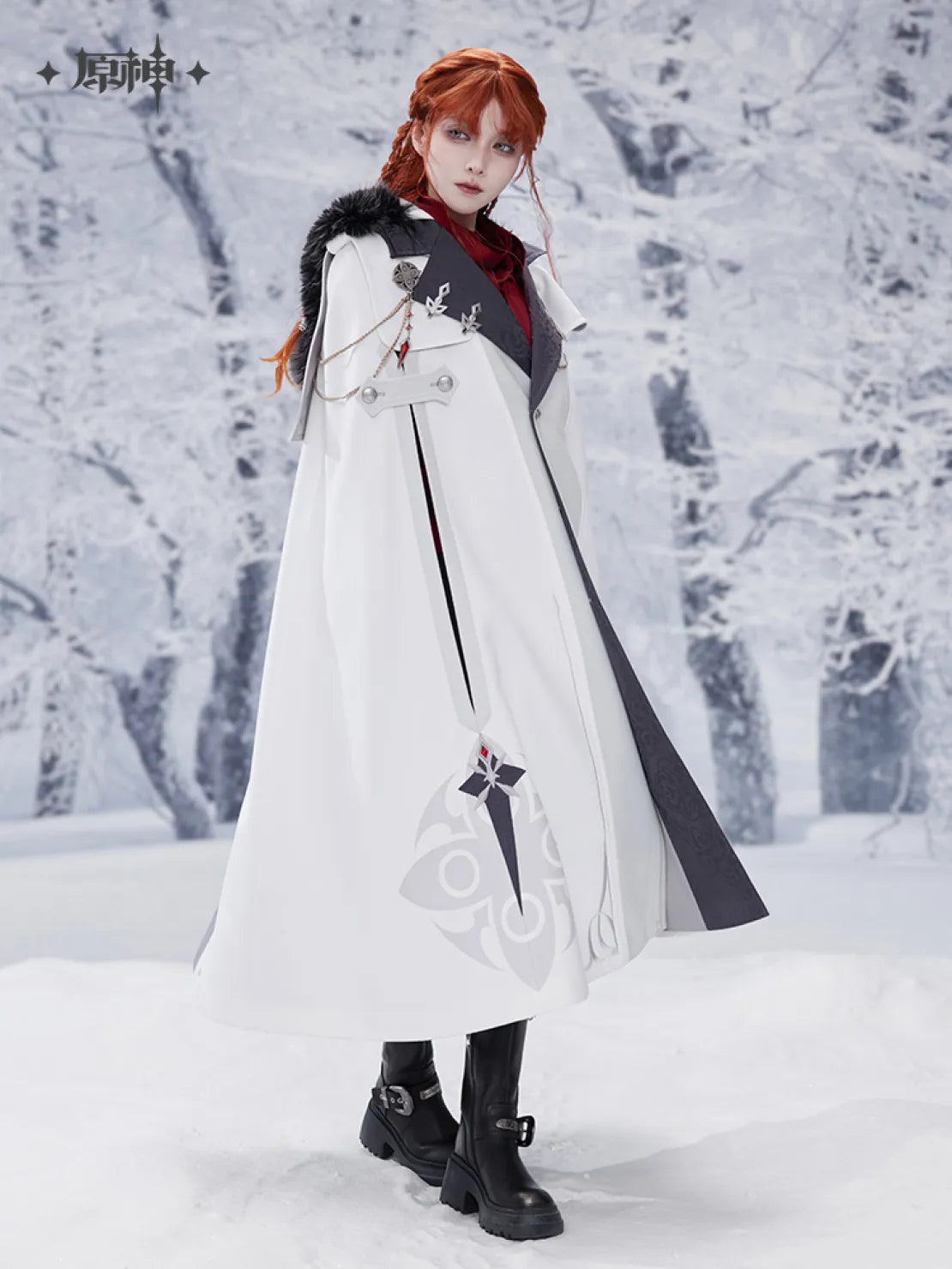 Genshin Impact - Frost And Flame Series Authentic Replica Harbinger Cloak (with Brooch)
