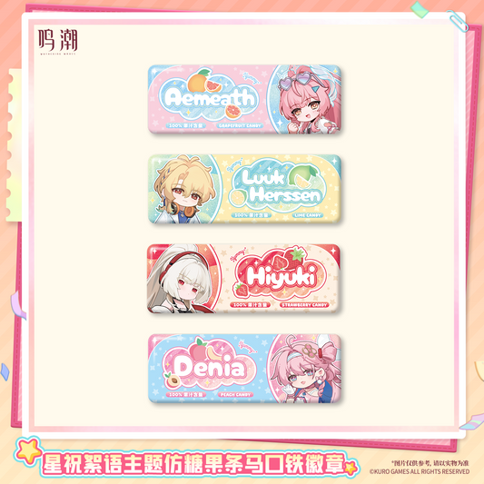 【Pre-Order】Wuthering Waves - Pastel Wishes Themed Candy-Stripe Tin Badge