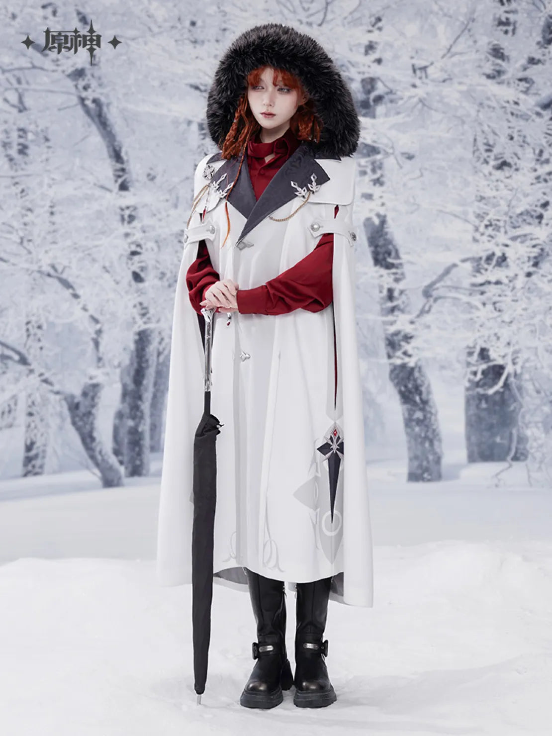 Genshin Impact - Frost And Flame Series Authentic Replica Harbinger Cloak (with Brooch)