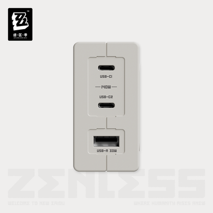 【Pre-Order】Zenless Zone Zero – Rapid Power Pro Series 140W GaN 3-Port Fast Charging Adapter