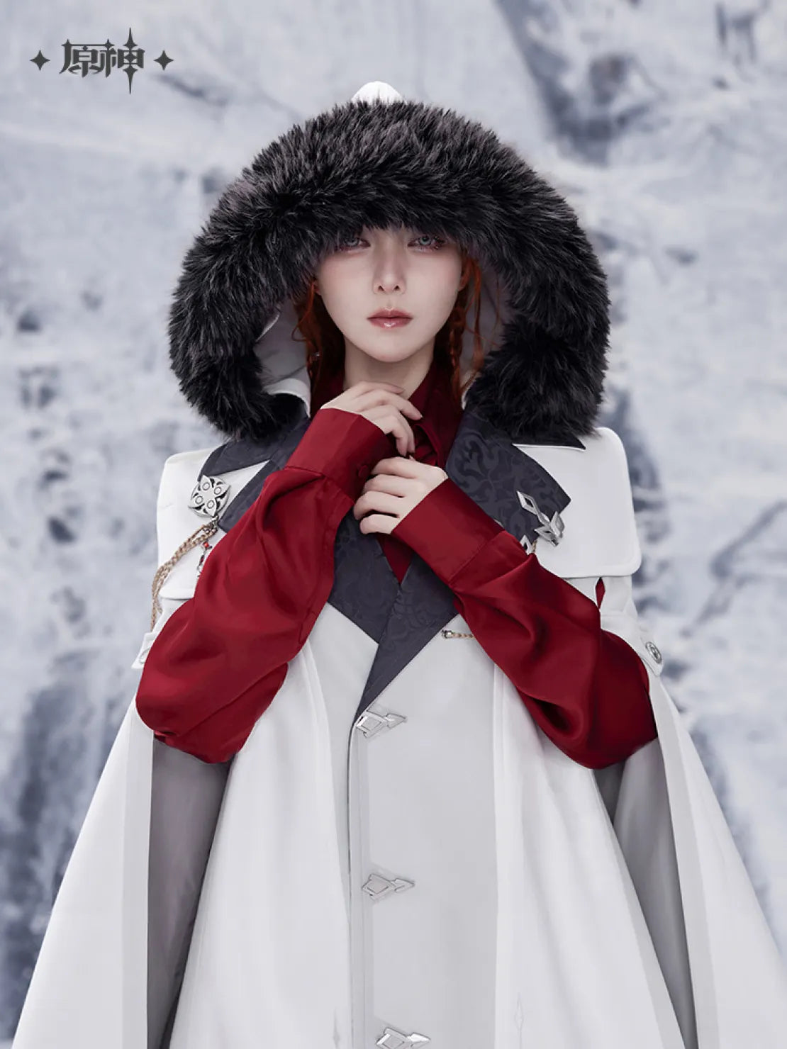 Genshin Impact - Frost And Flame Series Authentic Replica Harbinger Cloak (with Brooch)