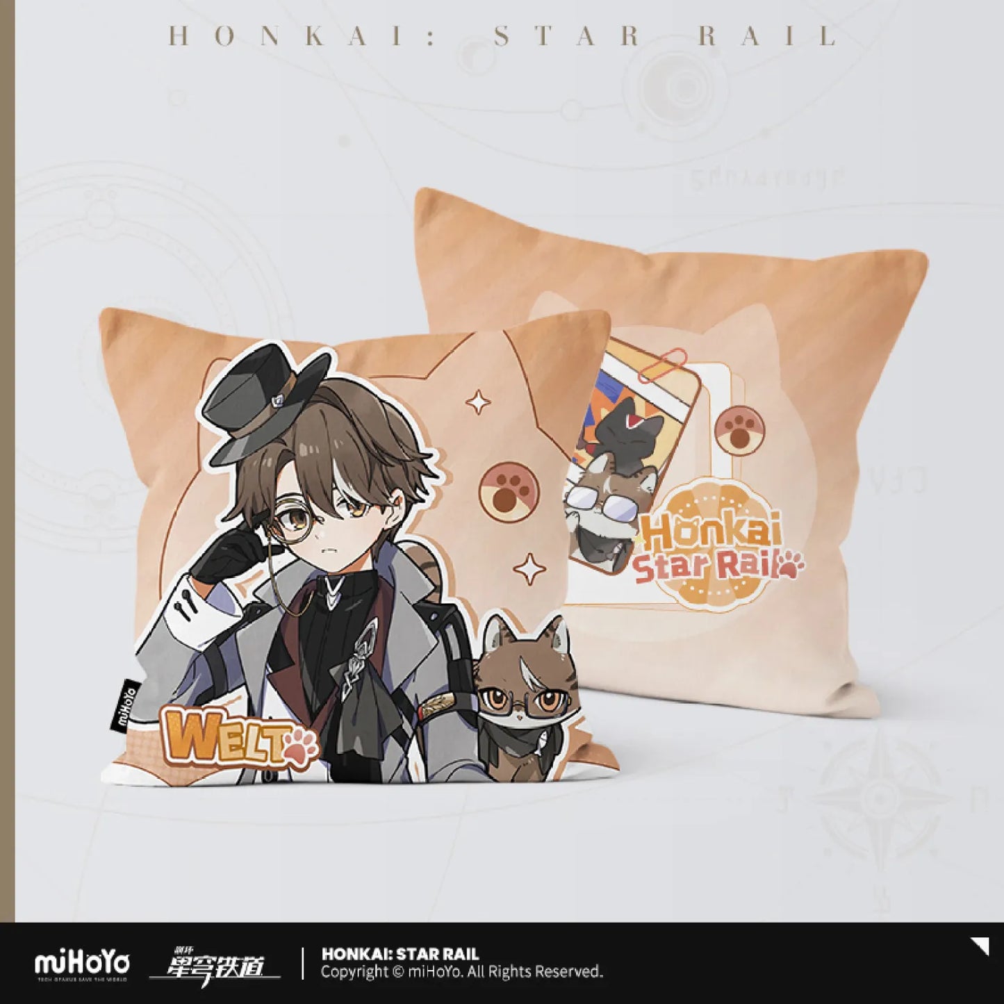 Honkai: Star Rail - Little Cat Series Collection Card Square pillow